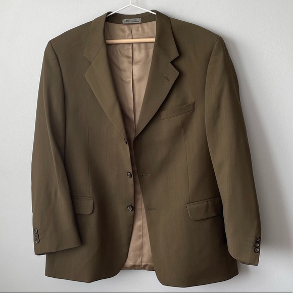 VINTAGE GIORGIO SAPPINI 100% WOOL SUIT JACKET MADE IN CANADA SIZE LARGE - Picture 1 of 12